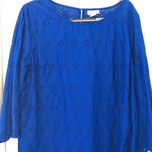 Liz Claiborne Cotton Cutout Top, Size XL